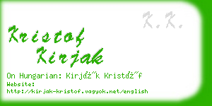 kristof kirjak business card